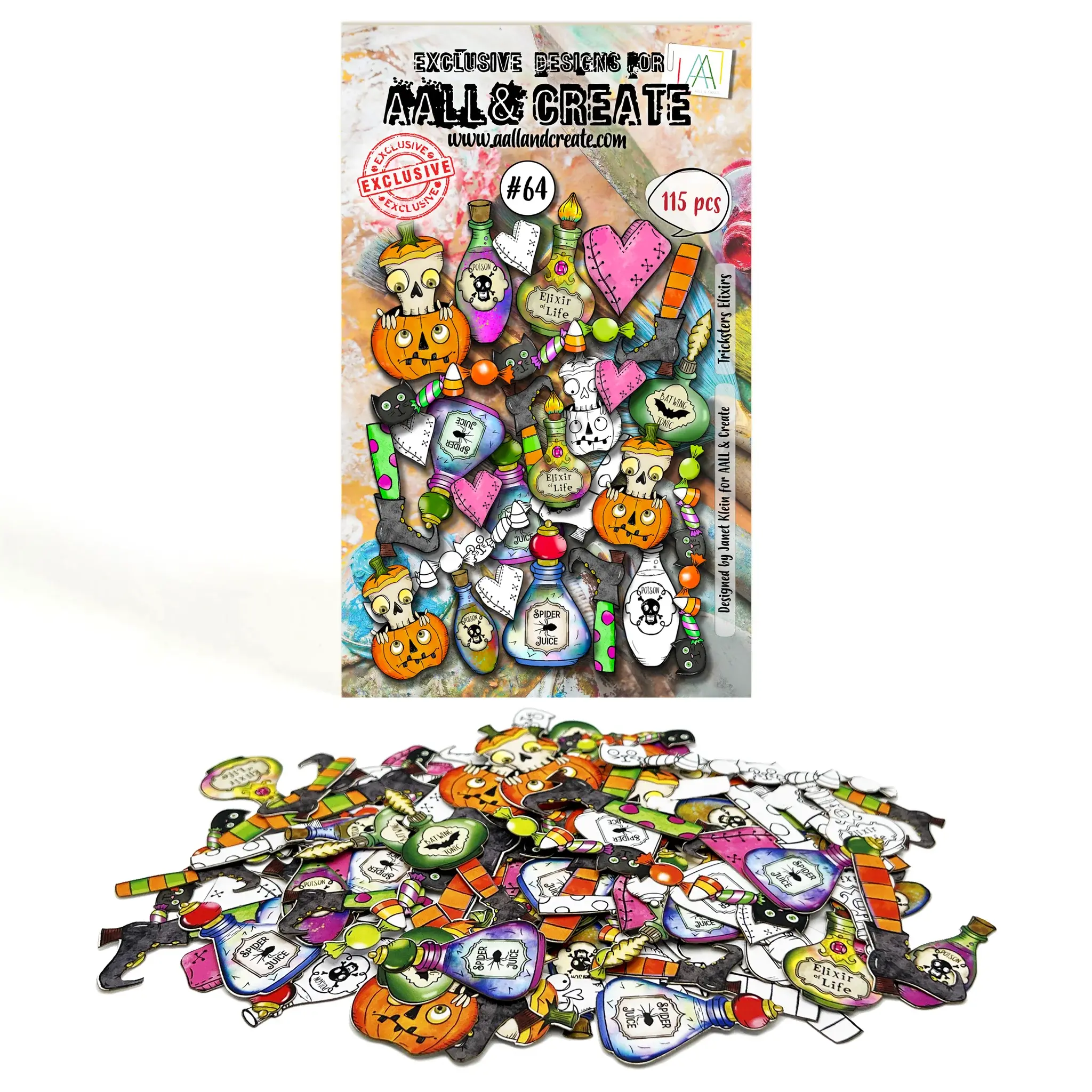 AALL & CREATE AALL & CREATE JANET KLEIN #64 TRICKSTERS ELIXIRS EPHEMERA DIE CUTS 115/PK