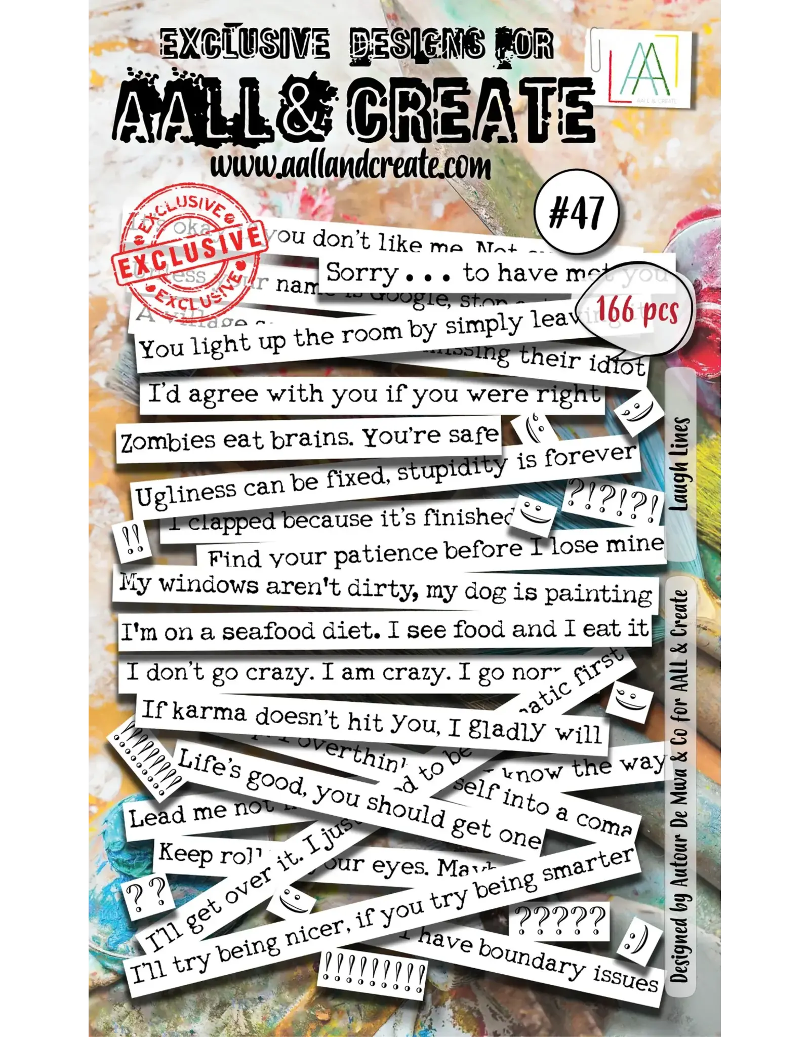 AALL & CREATE AALL & CREATE AUTOUR DE MWA & CO #47 LAUGH LINES EPHEMERA DIE CUTS 166/PK
