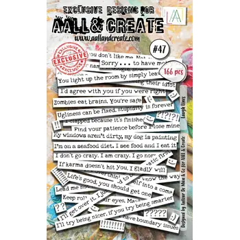 AALL & CREATE AALL & CREATE AUTOUR DE MWA & CO #47 LAUGH LINES EPHEMERA DIE CUTS 166/PK