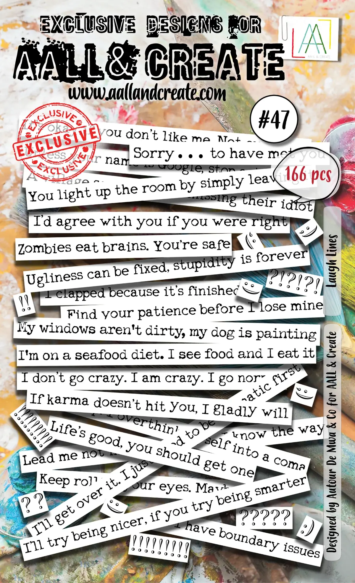 AALL & CREATE AALL & CREATE AUTOUR DE MWA & CO #47 LAUGH LINES EPHEMERA DIE CUTS 166/PK