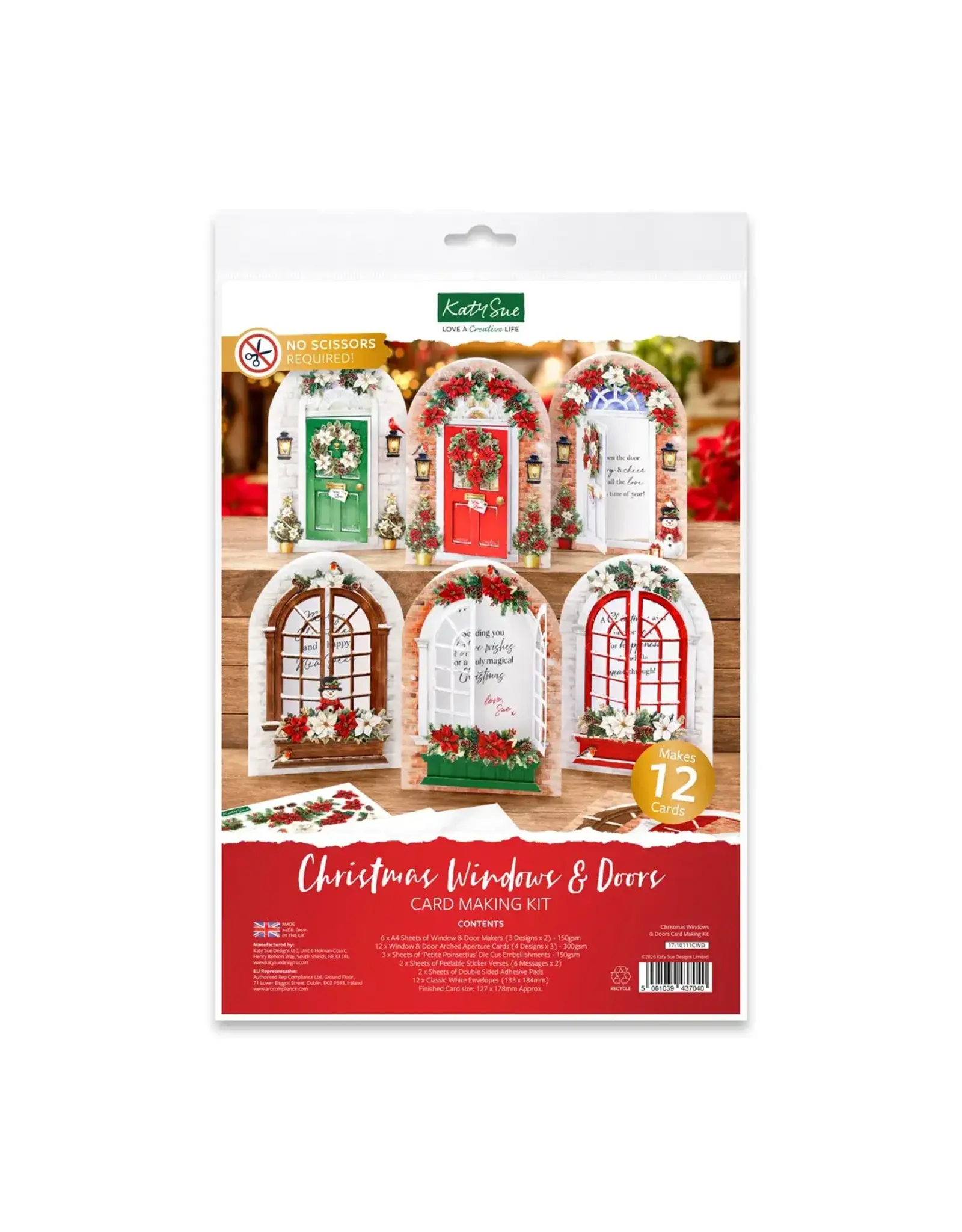 KATY SUE KATY SUE CHRISTMAS WINDOWS & DOORS CARD MAKING KIT