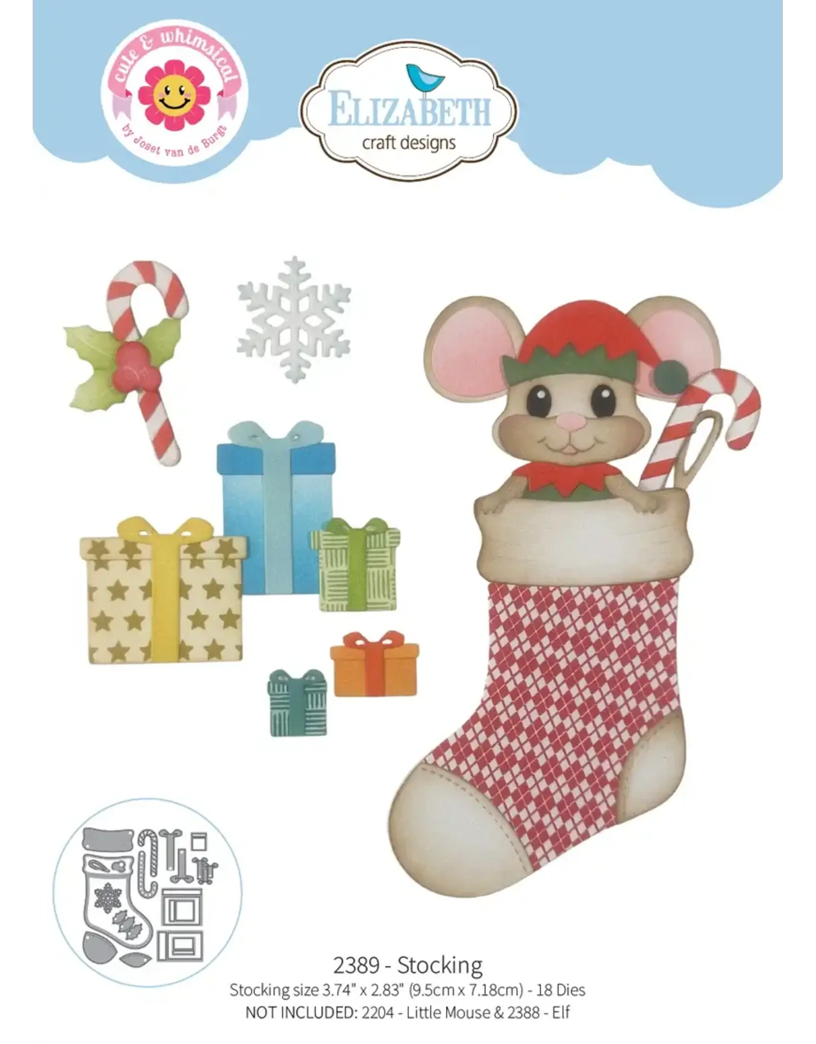 ELIZABETH CRAFT DESIGNS ELIZABETH CRAFT DESIGNS CUTE & WHIMSICAL SNUGGLE SEASON STOCKING DIE SET
