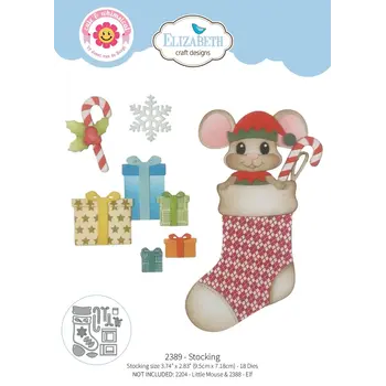 ELIZABETH CRAFT DESIGNS ELIZABETH CRAFT DESIGNS CUTE & WHIMSICAL SNUGGLE SEASON STOCKING DIE SET