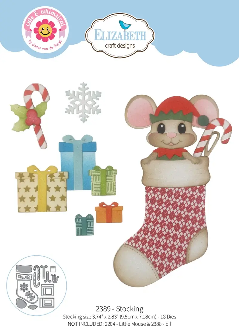 ELIZABETH CRAFT DESIGNS ELIZABETH CRAFT DESIGNS CUTE & WHIMSICAL SNUGGLE SEASON STOCKING DIE SET