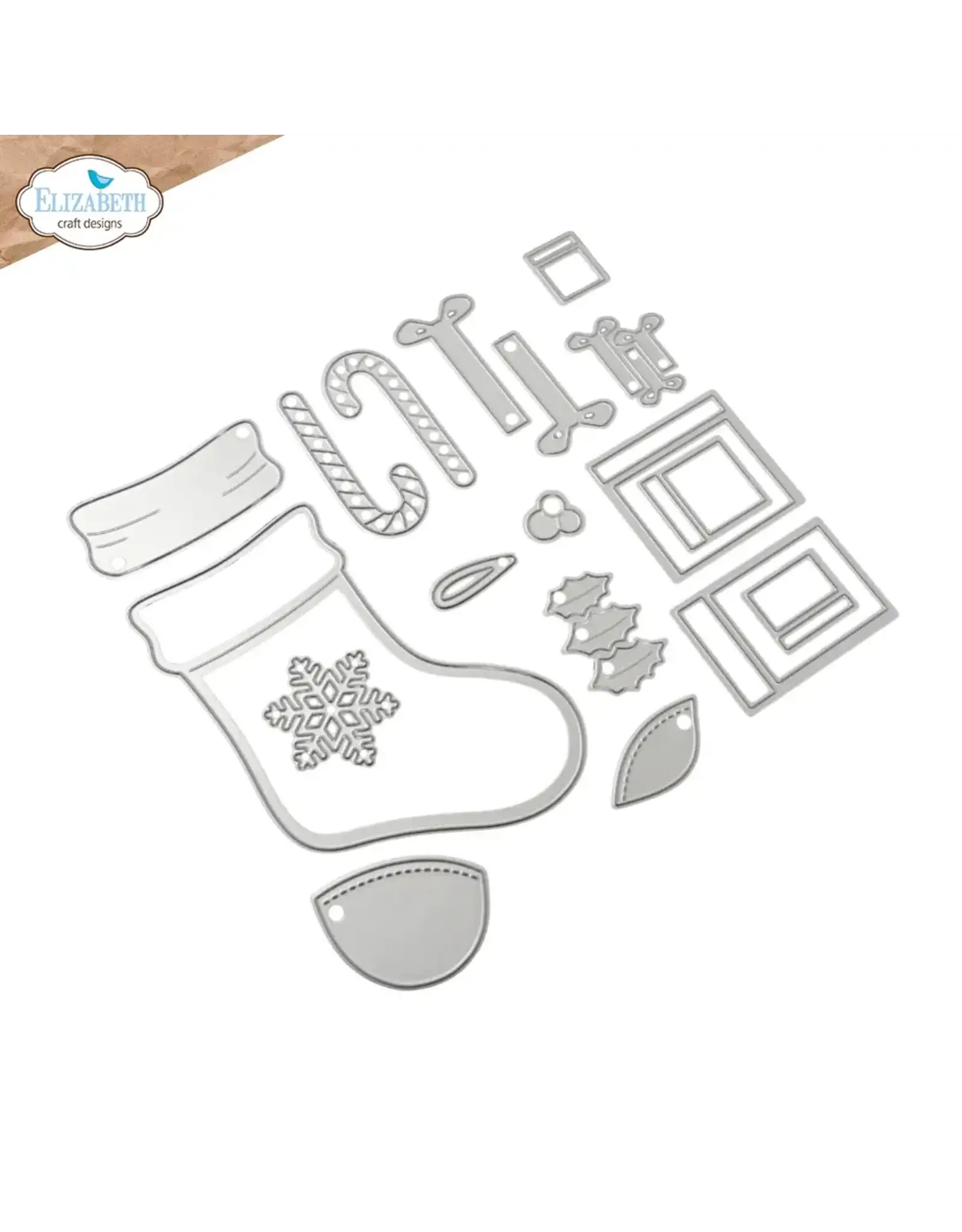 ELIZABETH CRAFT DESIGNS ELIZABETH CRAFT DESIGNS CUTE & WHIMSICAL SNUGGLE SEASON STOCKING DIE SET