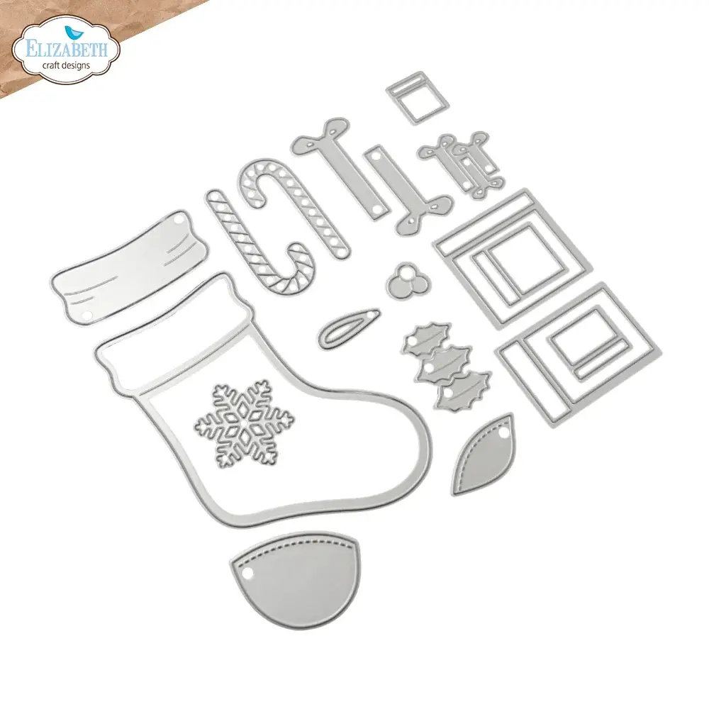 ELIZABETH CRAFT DESIGNS ELIZABETH CRAFT DESIGNS CUTE & WHIMSICAL SNUGGLE SEASON STOCKING DIE SET