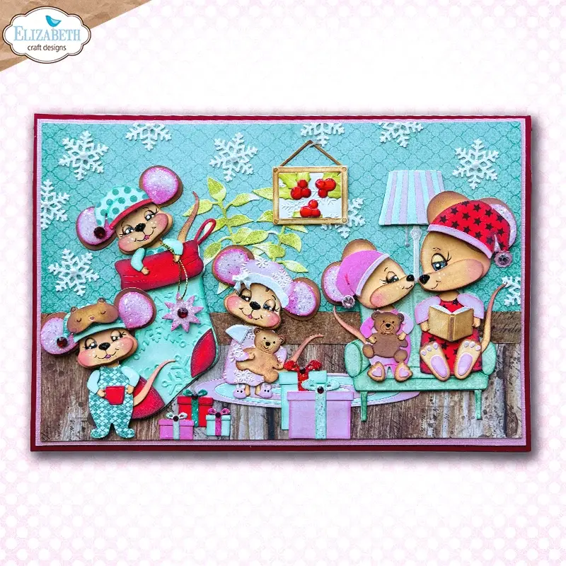 ELIZABETH CRAFT DESIGNS ELIZABETH CRAFT DESIGNS CUTE & WHIMSICAL SNUGGLE SEASON STOCKING DIE SET
