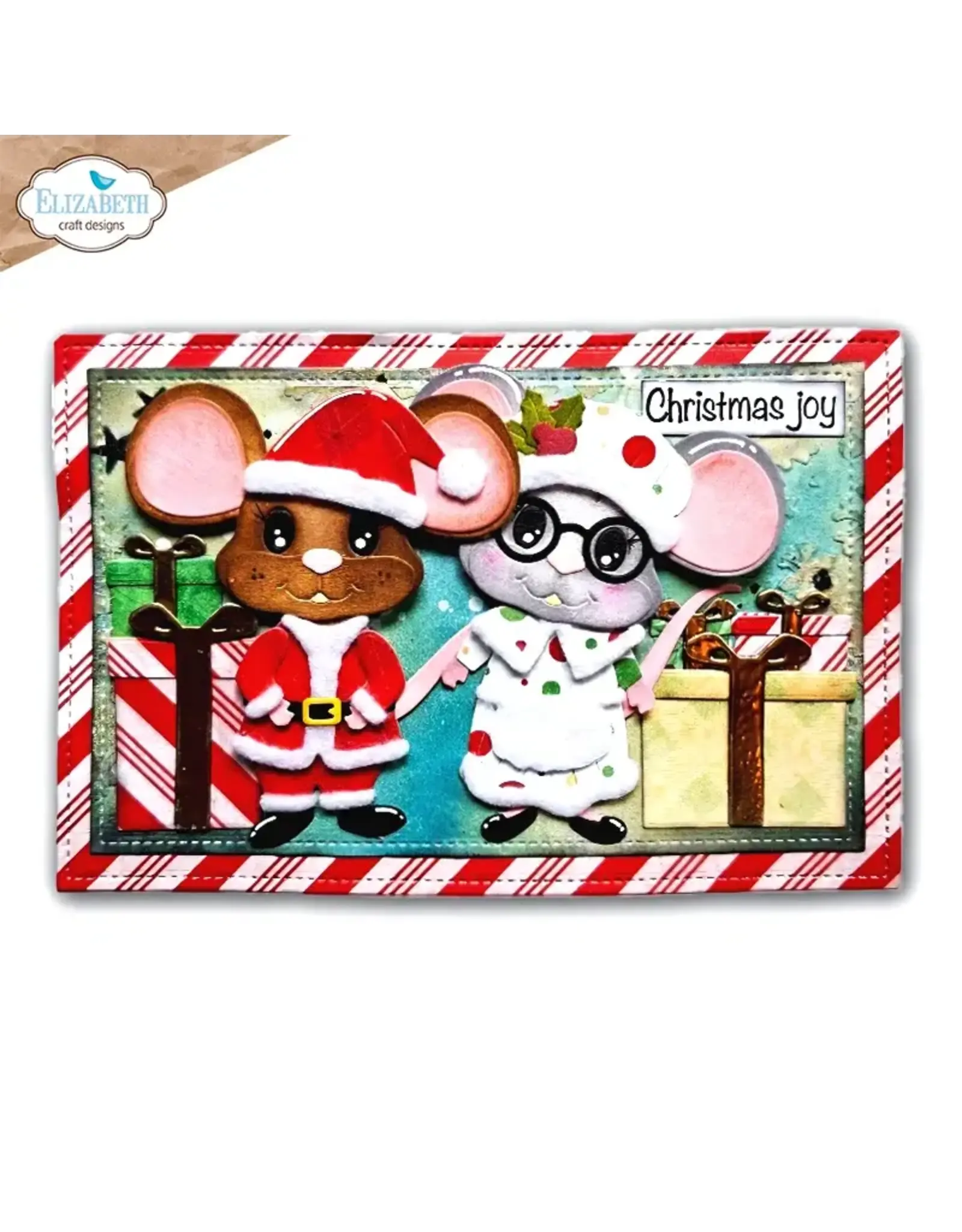 ELIZABETH CRAFT DESIGNS ELIZABETH CRAFT DESIGNS CUTE & WHIMSICAL SNUGGLE SEASON SANTA AND MRS. CLAUS DIE SET
