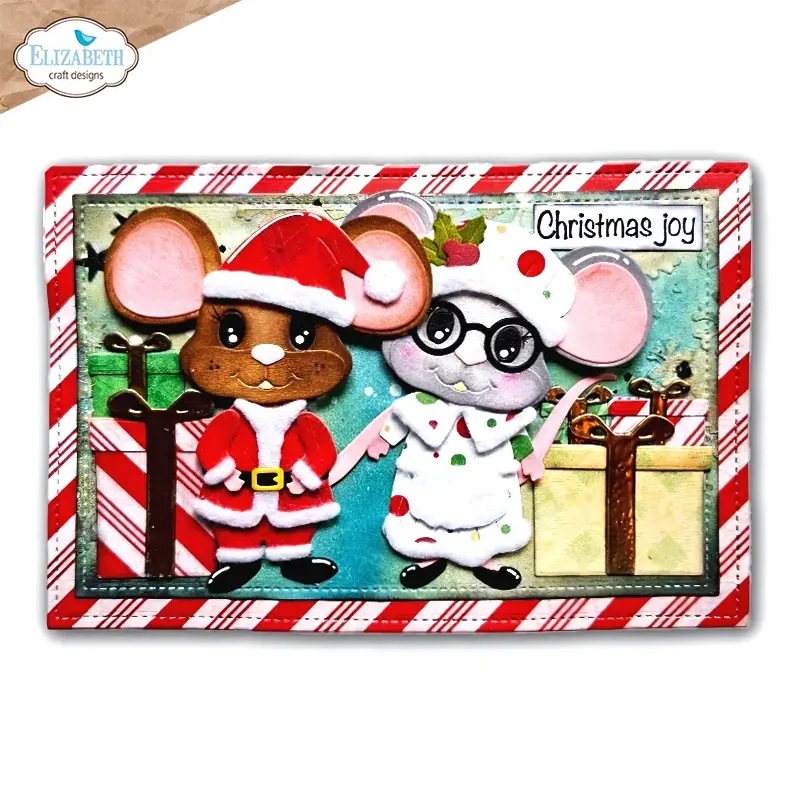 ELIZABETH CRAFT DESIGNS ELIZABETH CRAFT DESIGNS CUTE & WHIMSICAL SNUGGLE SEASON SANTA AND MRS. CLAUS DIE SET