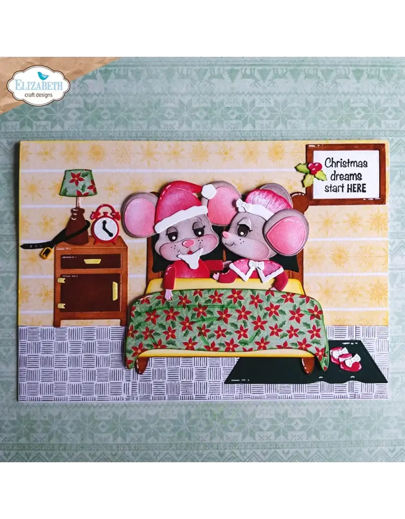 ELIZABETH CRAFT DESIGNS ELIZABETH CRAFT DESIGNS CUTE & WHIMSICAL SNUGGLE SEASON SANTA AND MRS. CLAUS DIE SET