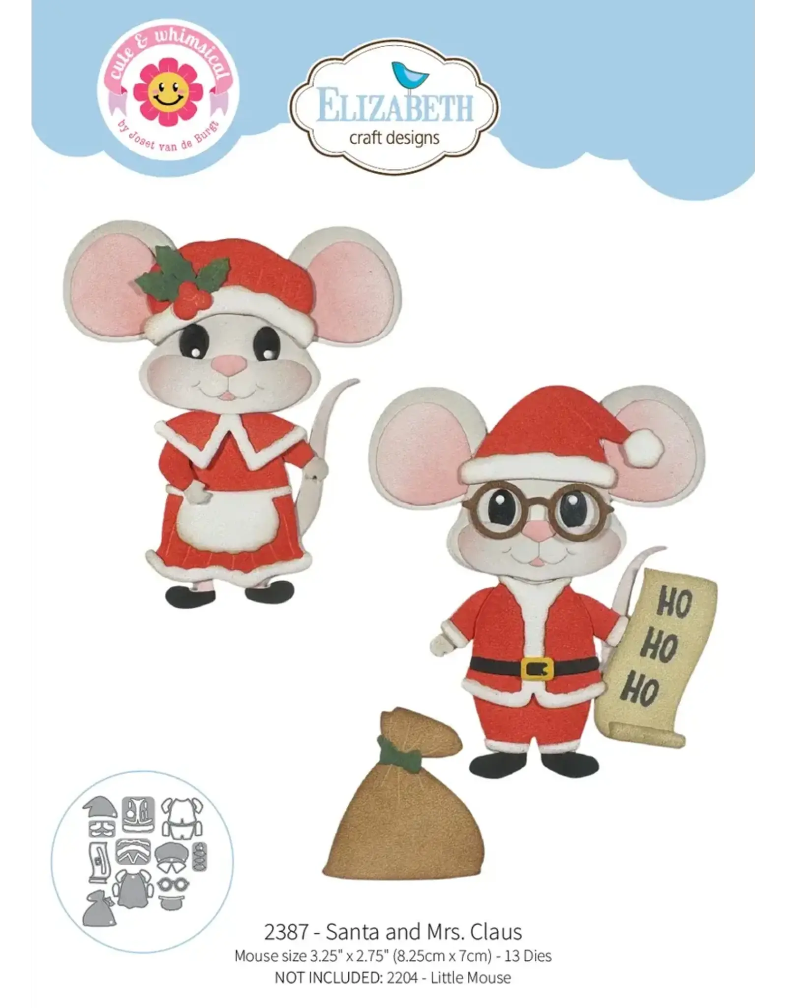 ELIZABETH CRAFT DESIGNS ELIZABETH CRAFT DESIGNS CUTE & WHIMSICAL SNUGGLE SEASON SANTA AND MRS. CLAUS DIE SET
