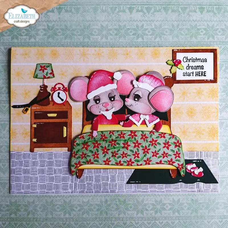 ELIZABETH CRAFT DESIGNS ELIZABETH CRAFT DESIGNS CUTE & WHIMSICAL SNUGGLE SEASON SANTA AND MRS. CLAUS DIE SET