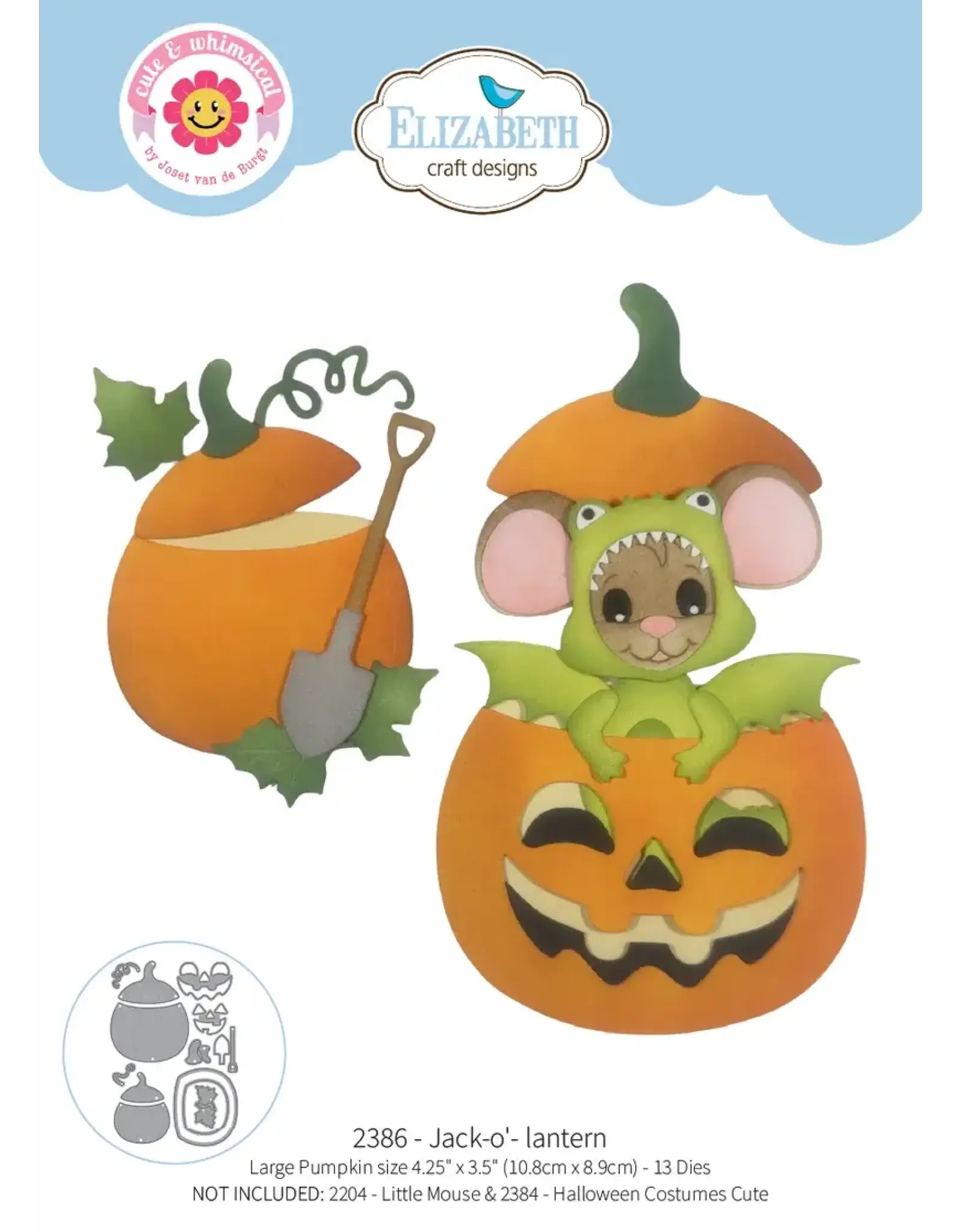 ELIZABETH CRAFT DESIGNS ELIZABETH CRAFT DESIGNS CUTE & WHIMSICAL SNUGGLE SEASON JACK-O'-LANTERN DIE SET