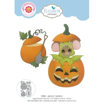 ELIZABETH CRAFT DESIGNS ELIZABETH CRAFT DESIGNS CUTE & WHIMSICAL SNUGGLE SEASON JACK-O'-LANTERN DIE SET