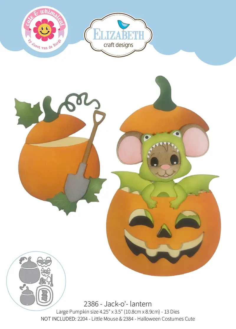 ELIZABETH CRAFT DESIGNS ELIZABETH CRAFT DESIGNS CUTE & WHIMSICAL SNUGGLE SEASON JACK-O'-LANTERN DIE SET