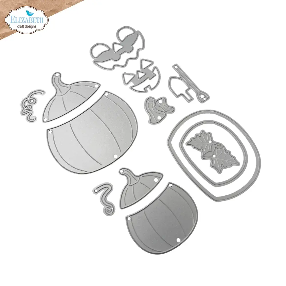 ELIZABETH CRAFT DESIGNS ELIZABETH CRAFT DESIGNS CUTE & WHIMSICAL SNUGGLE SEASON JACK-O'-LANTERN DIE SET