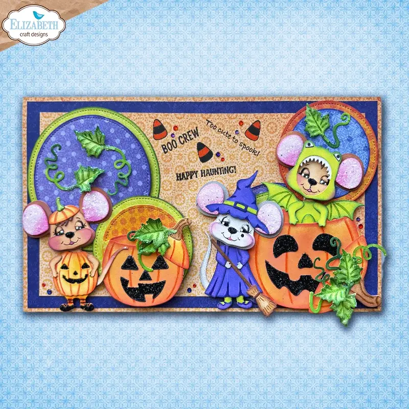 ELIZABETH CRAFT DESIGNS ELIZABETH CRAFT DESIGNS CUTE & WHIMSICAL SNUGGLE SEASON JACK-O'-LANTERN DIE SET