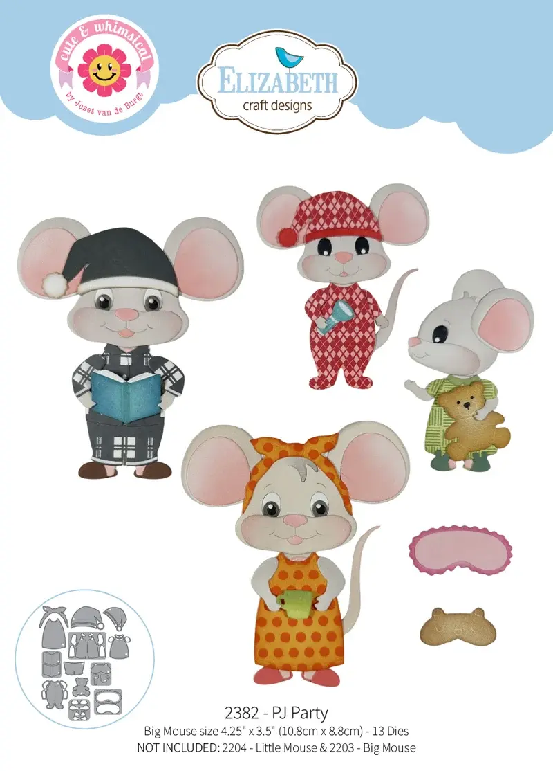 ELIZABETH CRAFT DESIGNS ELIZABETH CRAFT DESIGNS CUTE & WHIMSICAL SNUGGLE SEASON PJ PARTY DIE SET