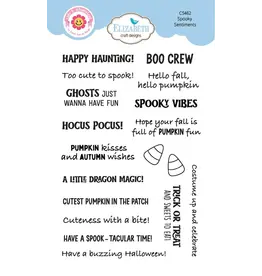 ELIZABETH CRAFT DESIGNS ELIZABETH CRAFT DESIGNS CUTE & WHIMSICAL SNUGGLE SEASON SPOOKY SENTIMENTS CLEAR STAMP SET