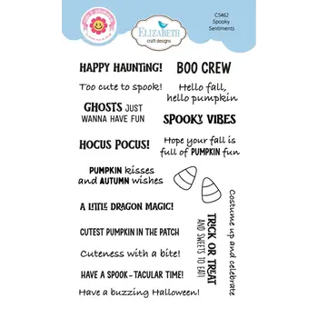 ELIZABETH CRAFT DESIGNS ELIZABETH CRAFT DESIGNS CUTE & WHIMSICAL SNUGGLE SEASON SPOOKY SENTIMENTS CLEAR STAMP SET
