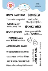 ELIZABETH CRAFT DESIGNS ELIZABETH CRAFT DESIGNS CUTE & WHIMSICAL SNUGGLE SEASON SPOOKY SENTIMENTS CLEAR STAMP SET