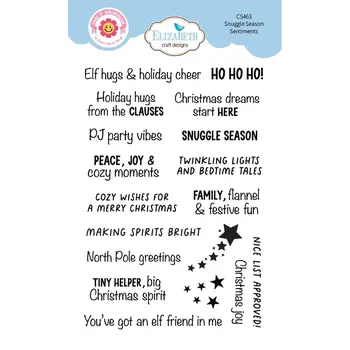 ELIZABETH CRAFT DESIGNS ELIZABETH CRAFT DESIGNS CUTE & WHIMSICAL SNUGGLE SEASON SENTIMENTS CLEAR STAMP SET