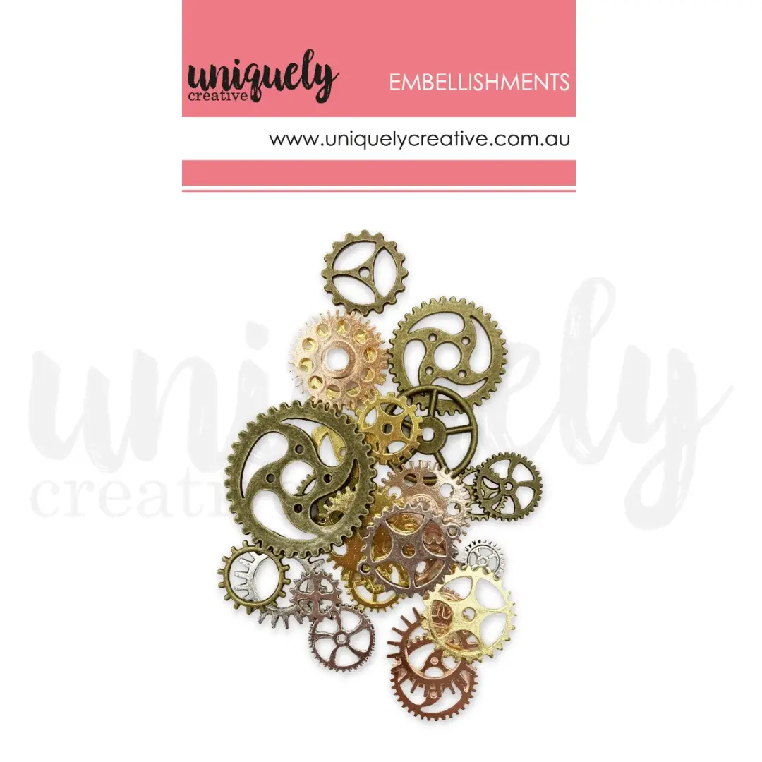 UNIQUELY CREATIVE UNIQUELY CREATIVE MIXED COGS METAL EMBELLISHMENTS