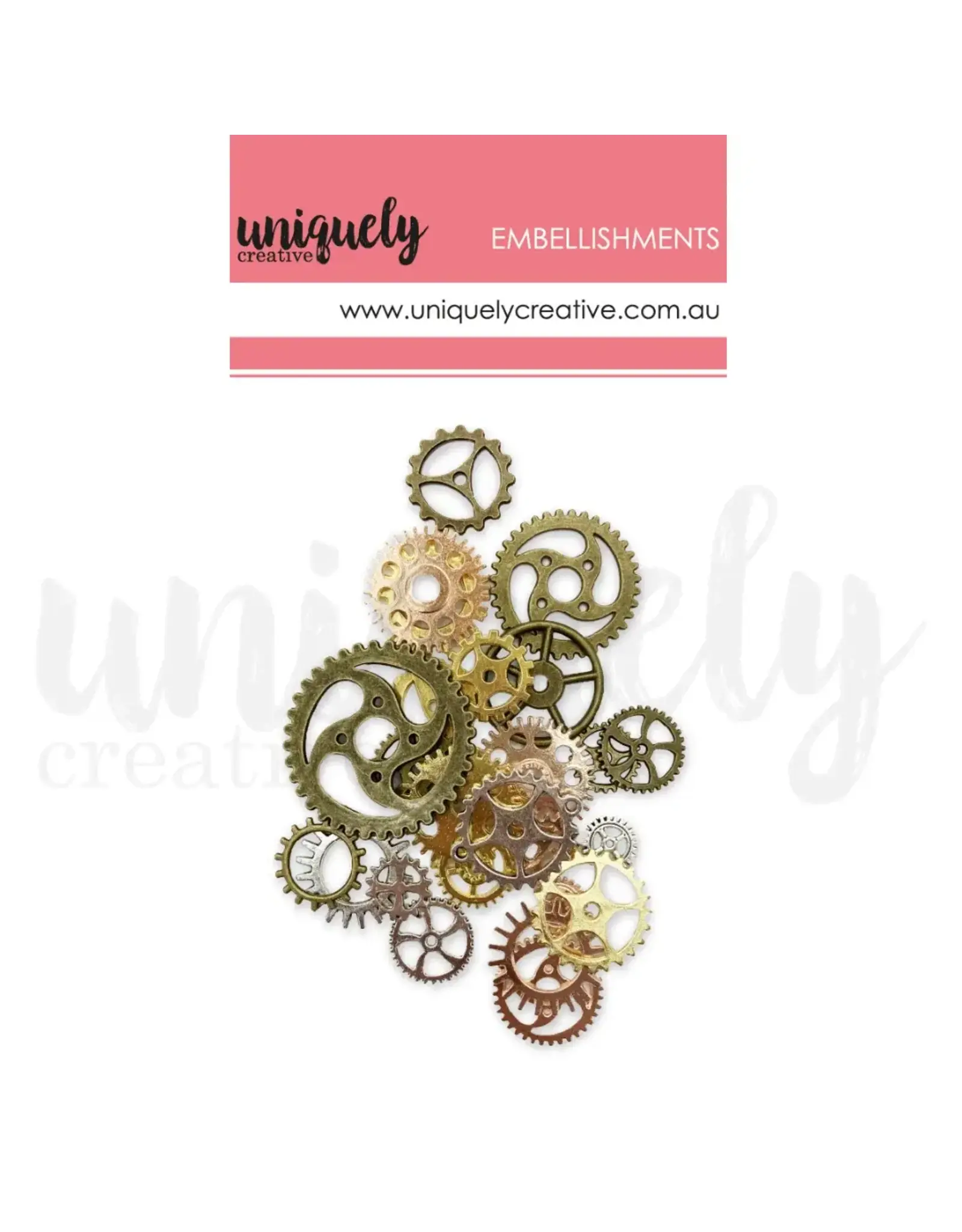 UNIQUELY CREATIVE UNIQUELY CREATIVE MIXED COGS METAL EMBELLISHMENTS