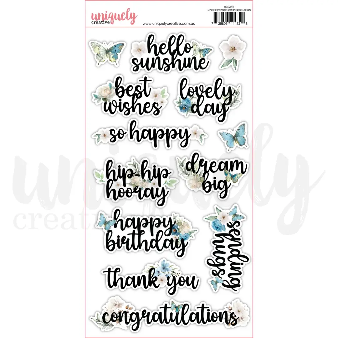 UNIQUELY CREATIVE UNIQUELY CREATIVE SWEET SENTIMENTS DIMENSIONAL STICKERS