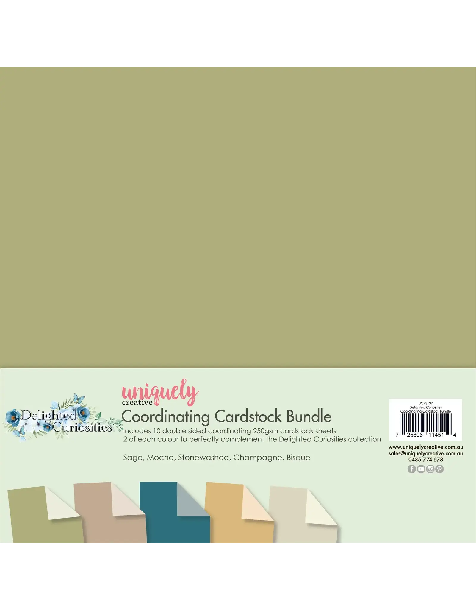 UNIQUELY CREATIVE UNIQUELY CREATIVE DELIGHTED CURIOSITIES 12x12 CARDSTOCK BUNDLE