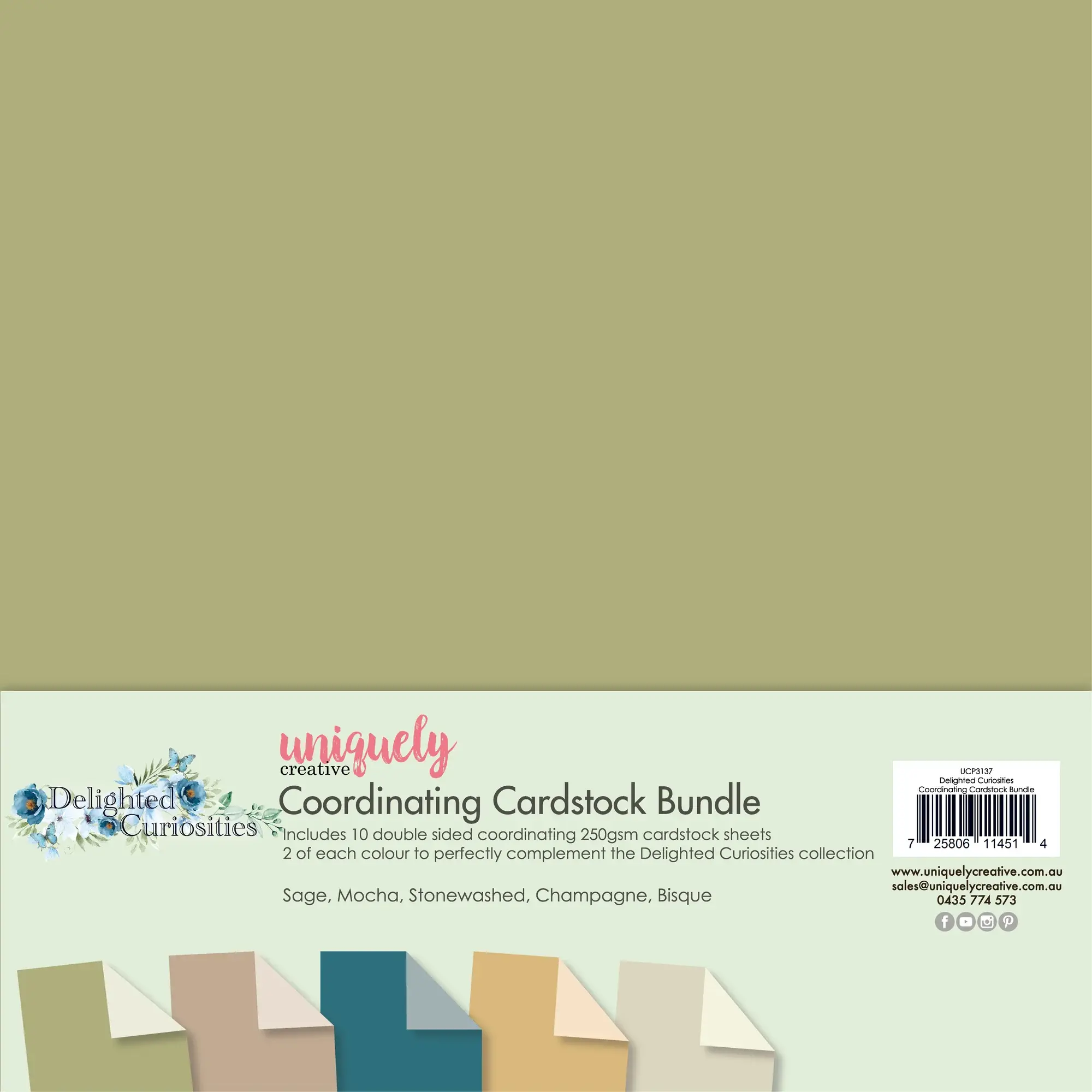 UNIQUELY CREATIVE UNIQUELY CREATIVE DELIGHTED CURIOSITIES 12x12 CARDSTOCK BUNDLE