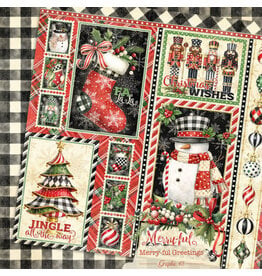 GRAPHIC 45 GRAPHIC 45 MERRY-FUL GREETINGS SIGNATURE CUT-APART 12x12 CARDSTOCK