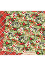 GRAPHIC 45 GRAPHIC 45 MERRY-FUL GREETINGS HOLLY & BOWS 12x12 CARDSTOCK