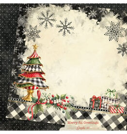 GRAPHIC 45 GRAPHIC 45 MERRY-FUL GREETINGS CHRISTMAS TREE LAYOUT 12x12 CARDSTOCK