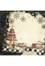 GRAPHIC 45 GRAPHIC 45 MERRY-FUL GREETINGS CHRISTMAS TREE LAYOUT 12x12 CARDSTOCK
