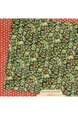 GRAPHIC 45 GRAPHIC 45 MERRY-FUL GREETINGS MISTLETOE & HOLLY 12x12 CARDSTOCK