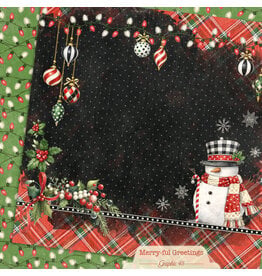 GRAPHIC 45 GRAPHIC 45 MERRY-FUL GREETINGS SNOWMAN LAYOUT 12x12 CARDSTOCK