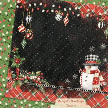 GRAPHIC 45 GRAPHIC 45 MERRY-FUL GREETINGS SNOWMAN LAYOUT 12x12 CARDSTOCK