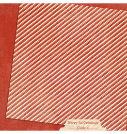 GRAPHIC 45 GRAPHIC 45 MERRY-FUL GREETINGS CANDY CANE PATTERNS & SOLIDS 12x12 CARDSTOCK