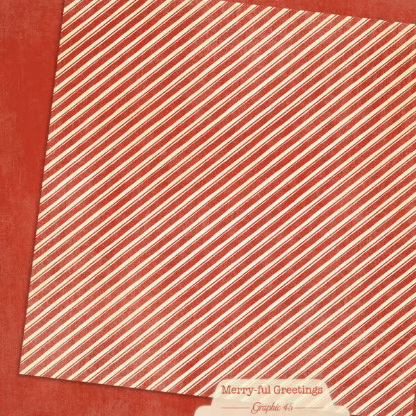 GRAPHIC 45 GRAPHIC 45 MERRY-FUL GREETINGS CANDY CANE PATTERNS & SOLIDS 12x12 CARDSTOCK