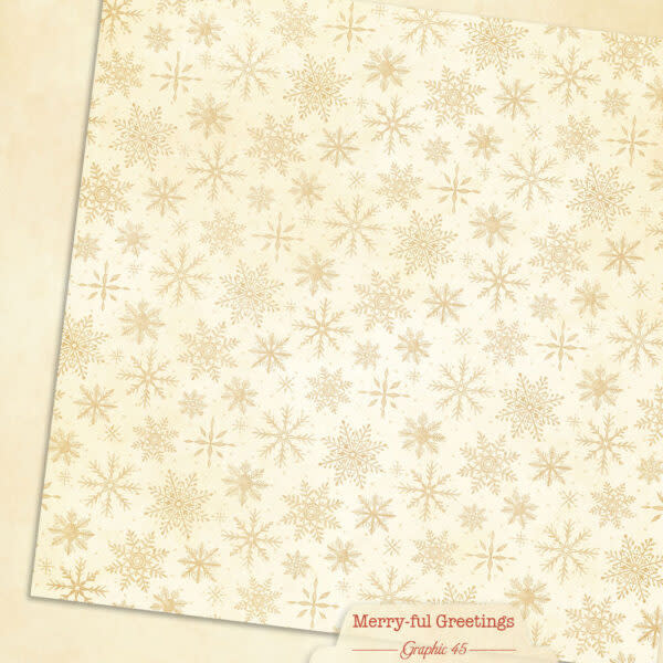 GRAPHIC 45 GRAPHIC 45 MERRY-FUL GREETINGS WINTER WHITE PATTERNS & SOLIDS 12x12 CARDSTOCK