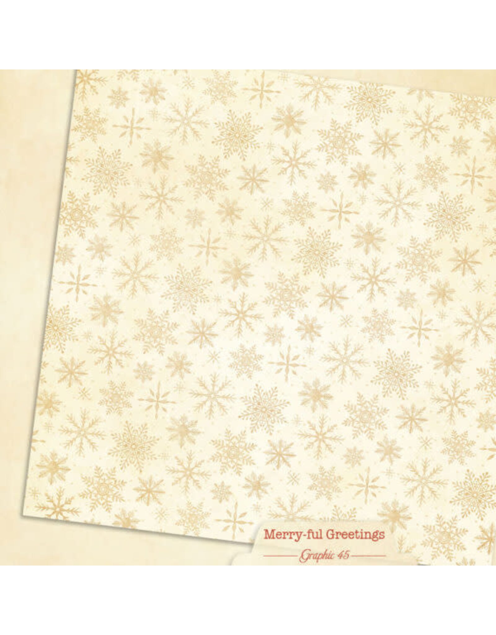 GRAPHIC 45 GRAPHIC 45 MERRY-FUL GREETINGS WINTER WHITE PATTERNS & SOLIDS 12x12 CARDSTOCK