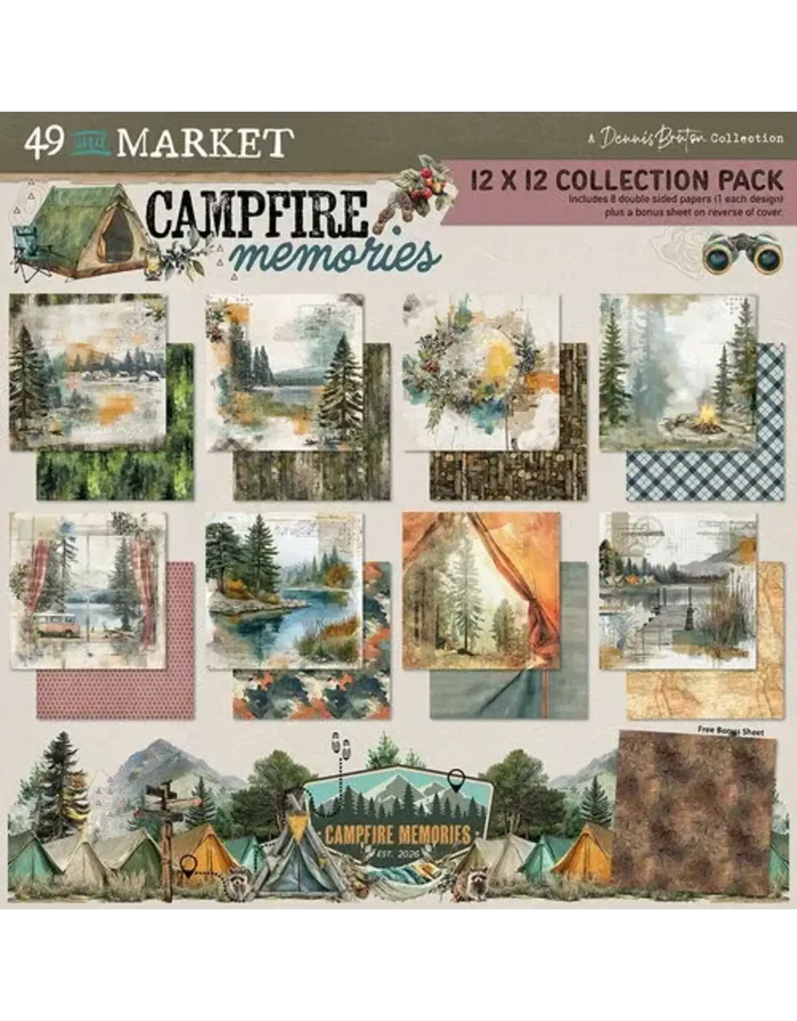 49 AND MARKET 49 AND MARKET CAMPFIRE MEMORIES 12x12 COLLECTION PACK