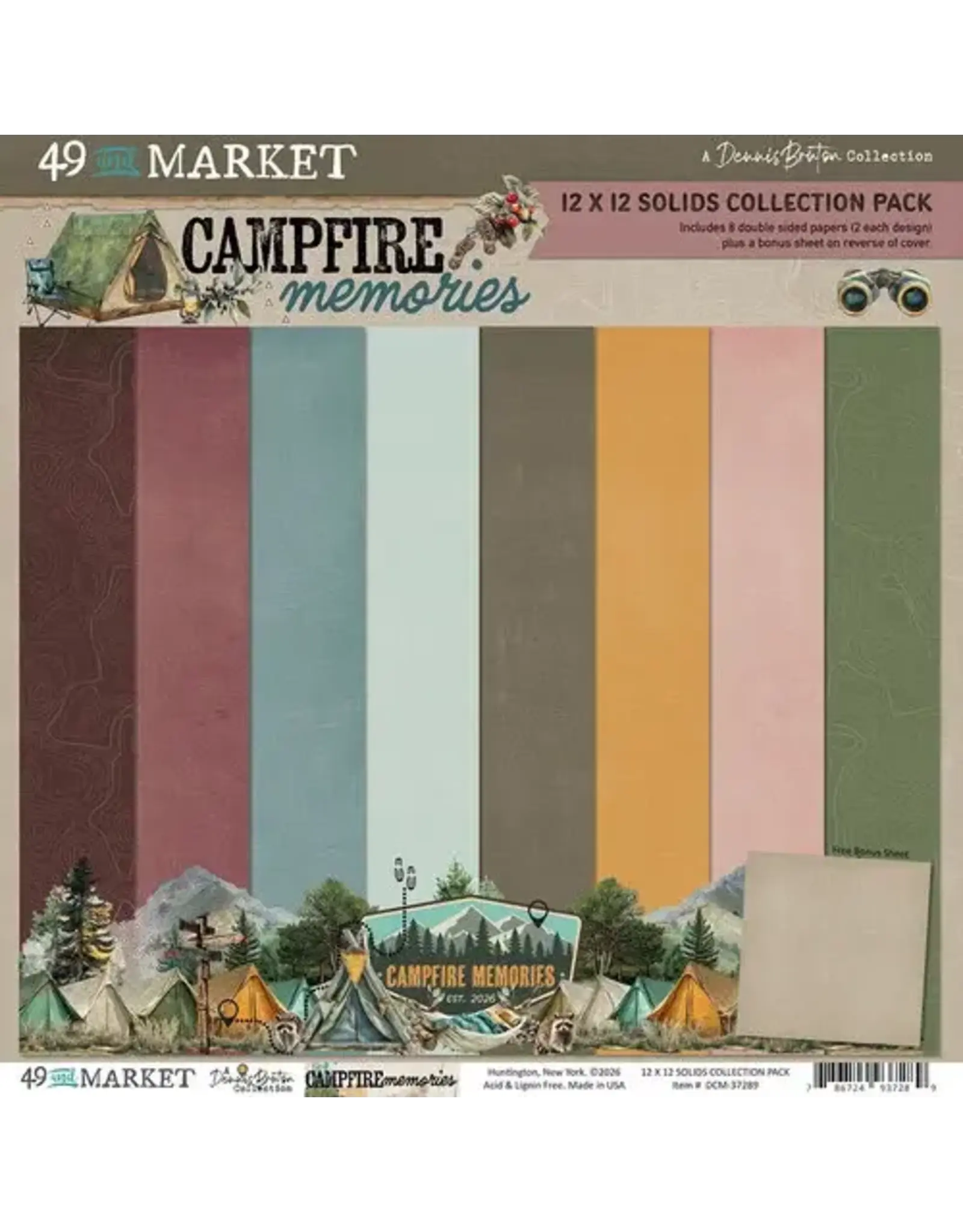 49 AND MARKET 49 AND MARKET CAMPFIRE MEMORIES SOLIDS 12x12 COLLECTION PACK