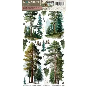 49 AND MARKET 49 AND MARKET CAMPFIRE MEMORIES ESSENTIAL 6x12 RUB-ON TRANSFER SET 2/PK