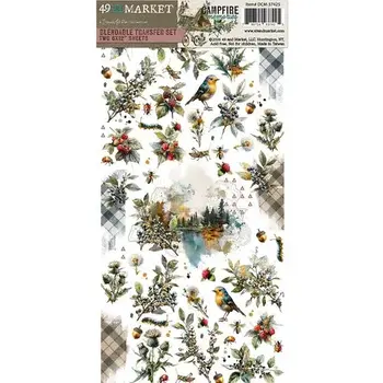 49 AND MARKET 49 AND MARKET CAMPFIRE MEMORIES BLENDABLE 6x12 RUB-ON TRANSFER SET 2/PK