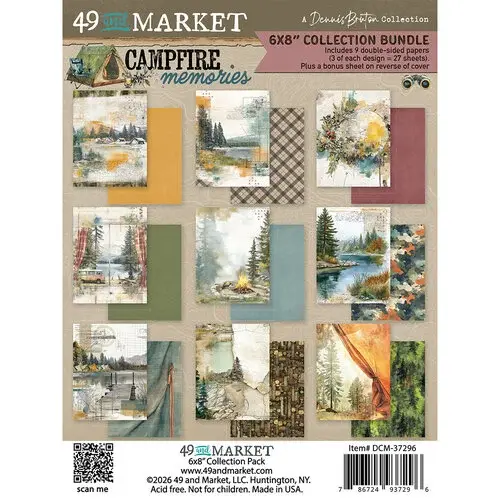 49 AND MARKET 49 AND MARKET CAMPFIRE MEMORIES 6x8 COLLECTION PACK 24 SHEETS