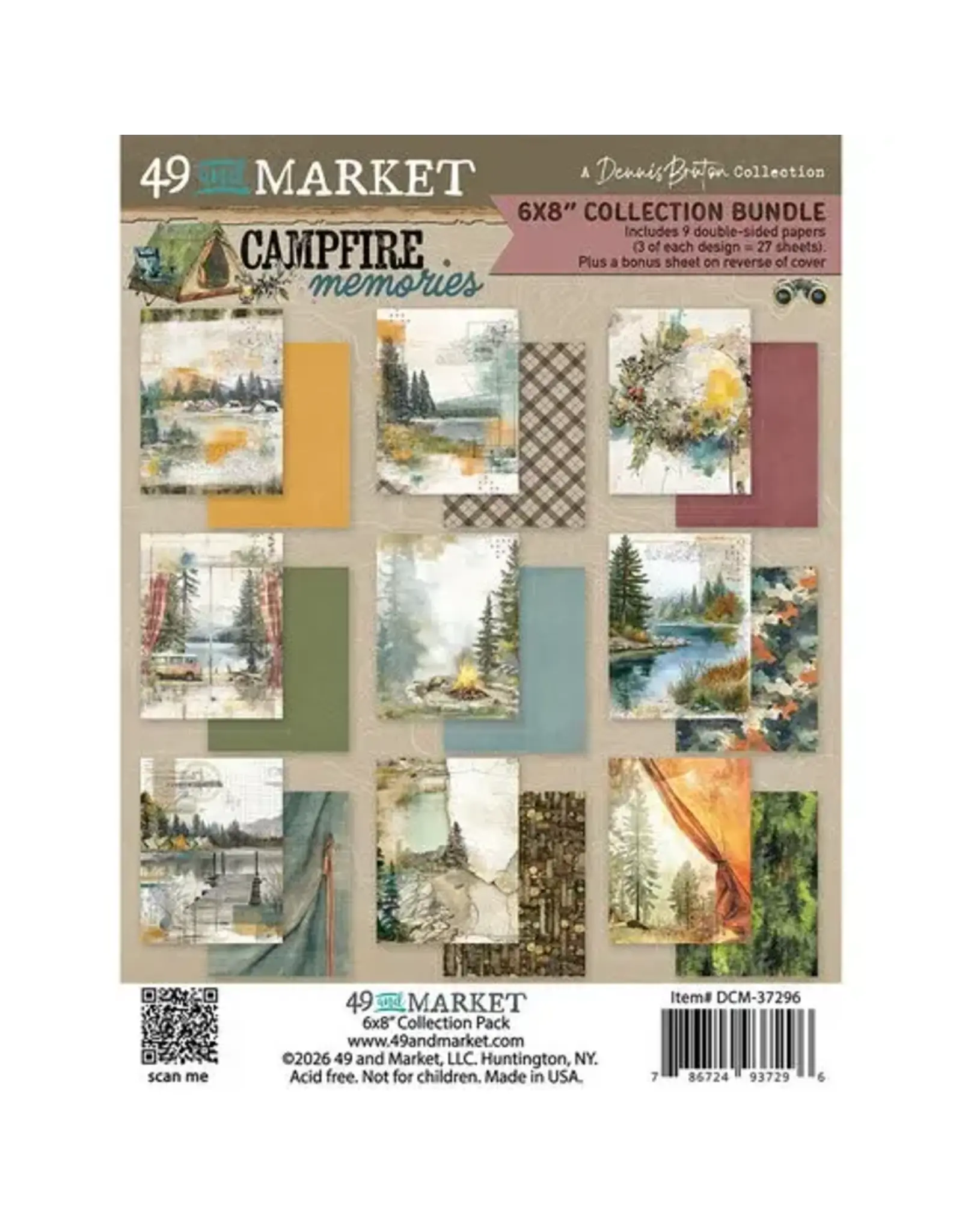 49 AND MARKET 49 AND MARKET CAMPFIRE MEMORIES 6x8 COLLECTION PACK 24 SHEETS