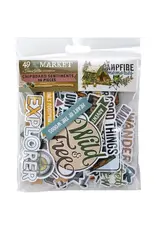 49 AND MARKET 49 AND MARKET CAMPFIRE MEMORIES CHIPBOARD SENTIMENTS SET 36 PIECES