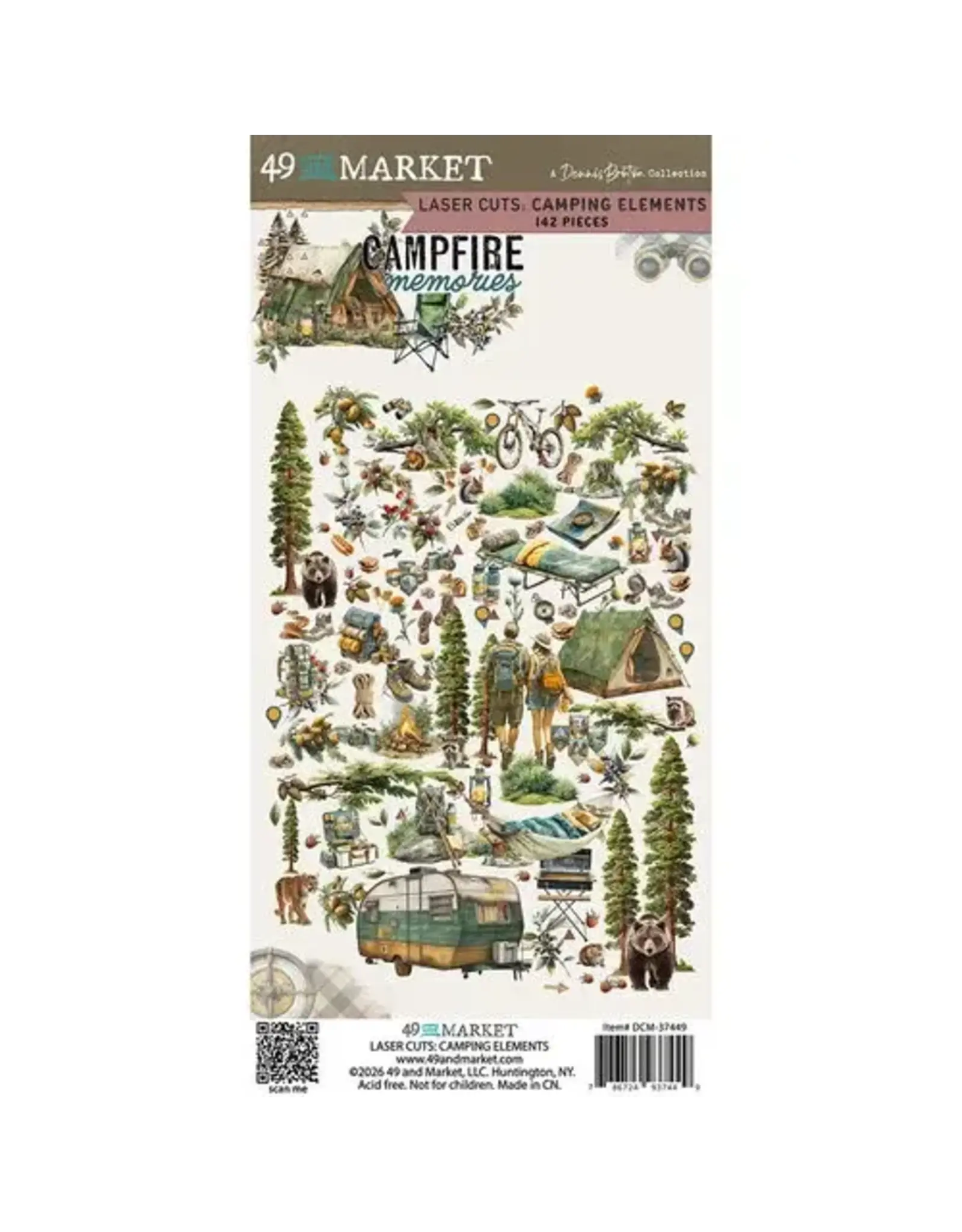 49 AND MARKET 49 AND MARKET CAMPFIRE MEMORIES 6x12 LASER CUT CAMPING ELEMENTS